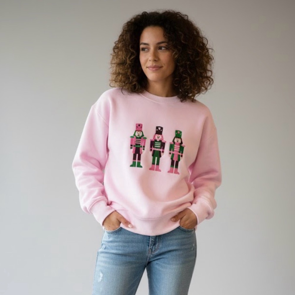 MERRY MOMENTS pink Oversized Graphic Sweatshirt - Size M/L - Comfy Loungewear